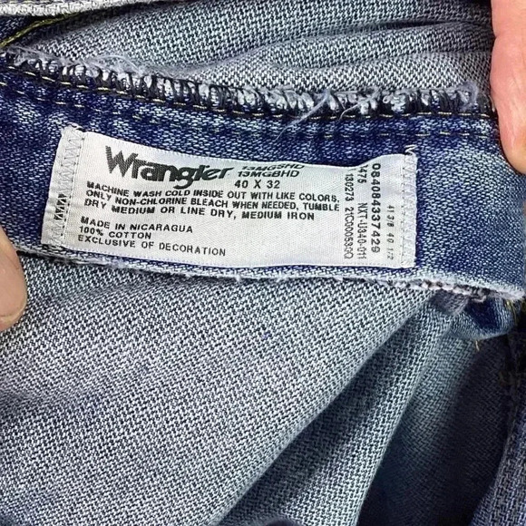 Wrangler Jeans Men 40X32 Blue George Strait Cowboy Cut Original Fit Medium Wash - Picture 8 of 8